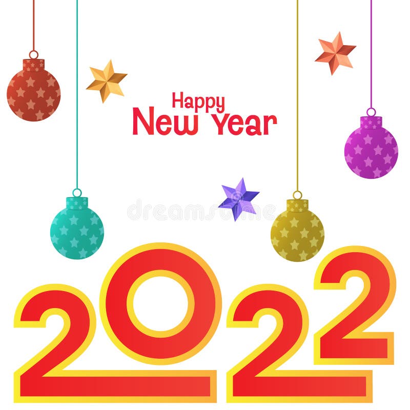 Vector Illustration Of Happy New Year 2022 For Banner Flyer And