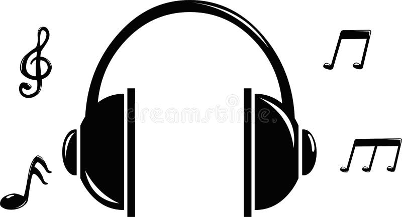 Vector Icon Headphone Icon Musical Notes Stock Vector - Illustration of ...