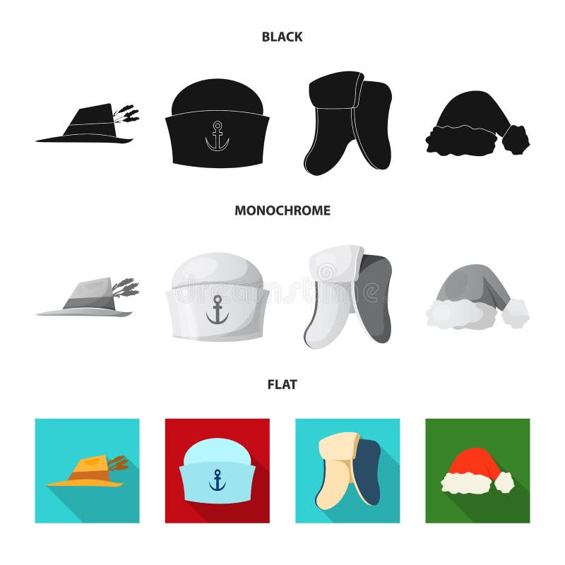 Vector Design of Headwear and Cap Logo. Set of Headwear and Accessory
