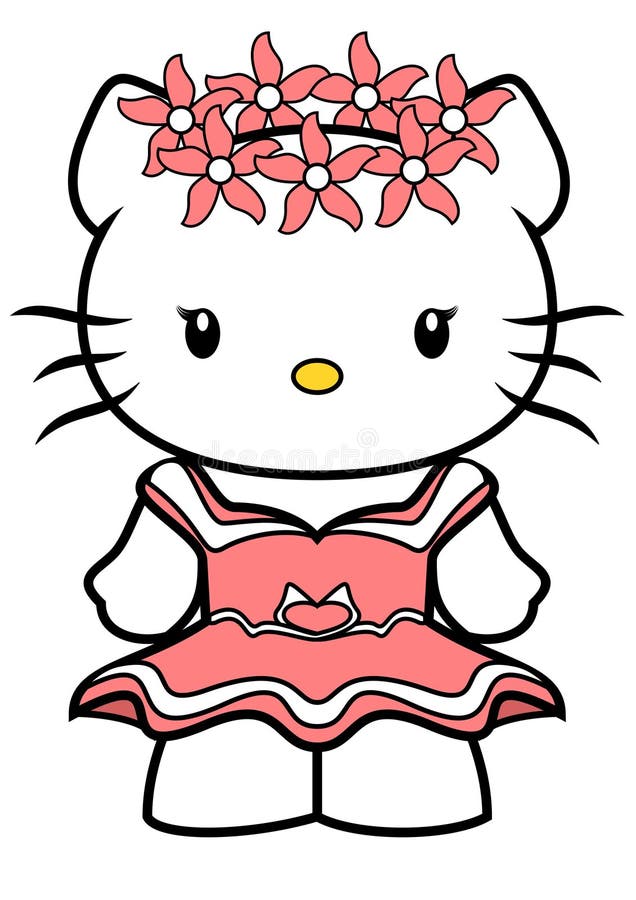 Hello Kitty Coloring Book Sheet Black And White picture  - ClipArt Best