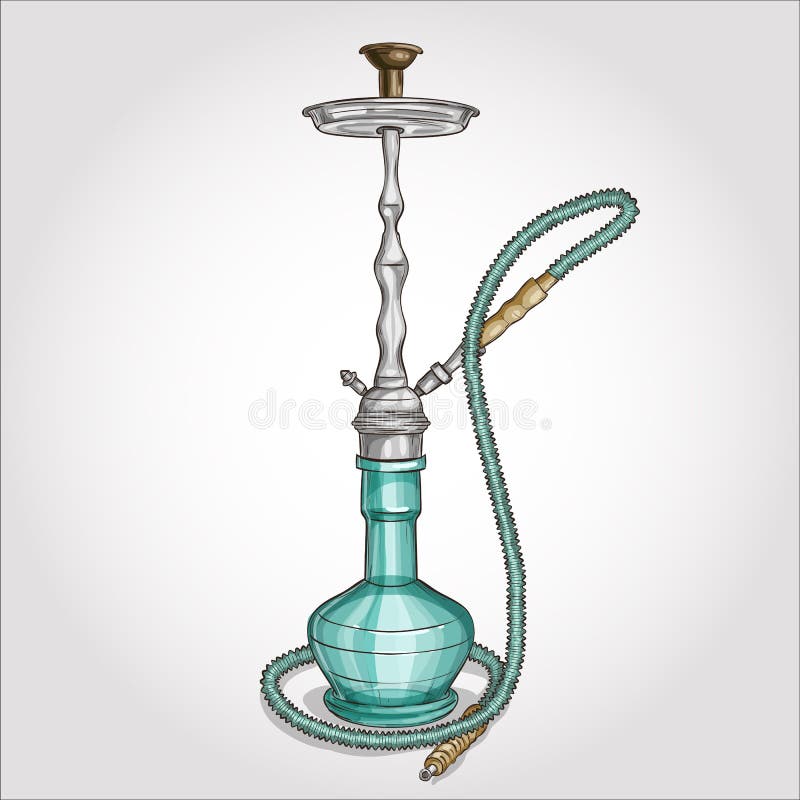 Vector hand drawn hookah stock vector. Illustration of hand 102013497