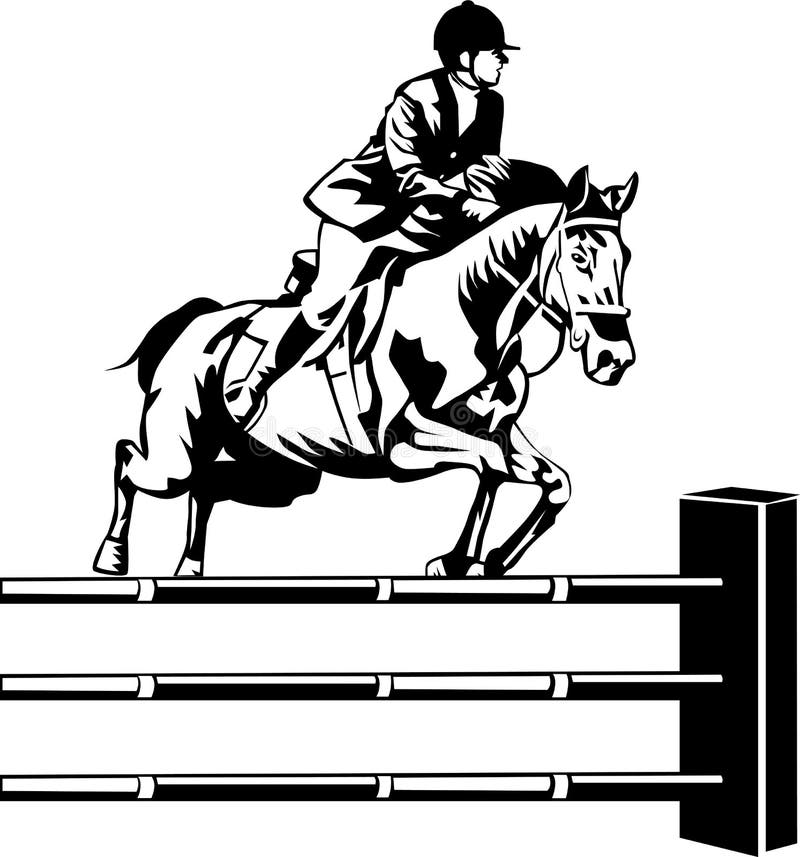 Horse Jumping Vector Illustration