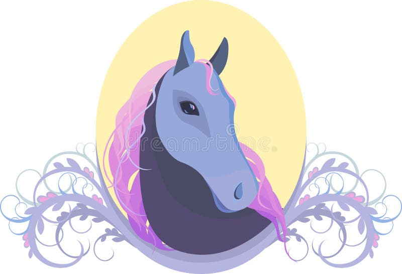 Vector Illustration of a Horse S Head in the Frame Stock Vector