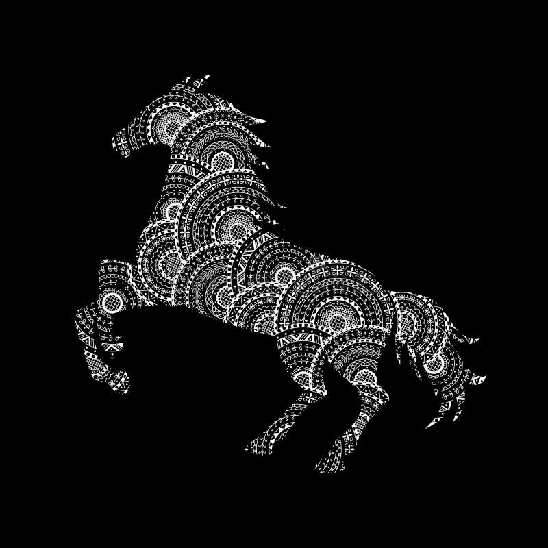 Download Vector Illustration Of Horse Silhouette From Mandalas ...