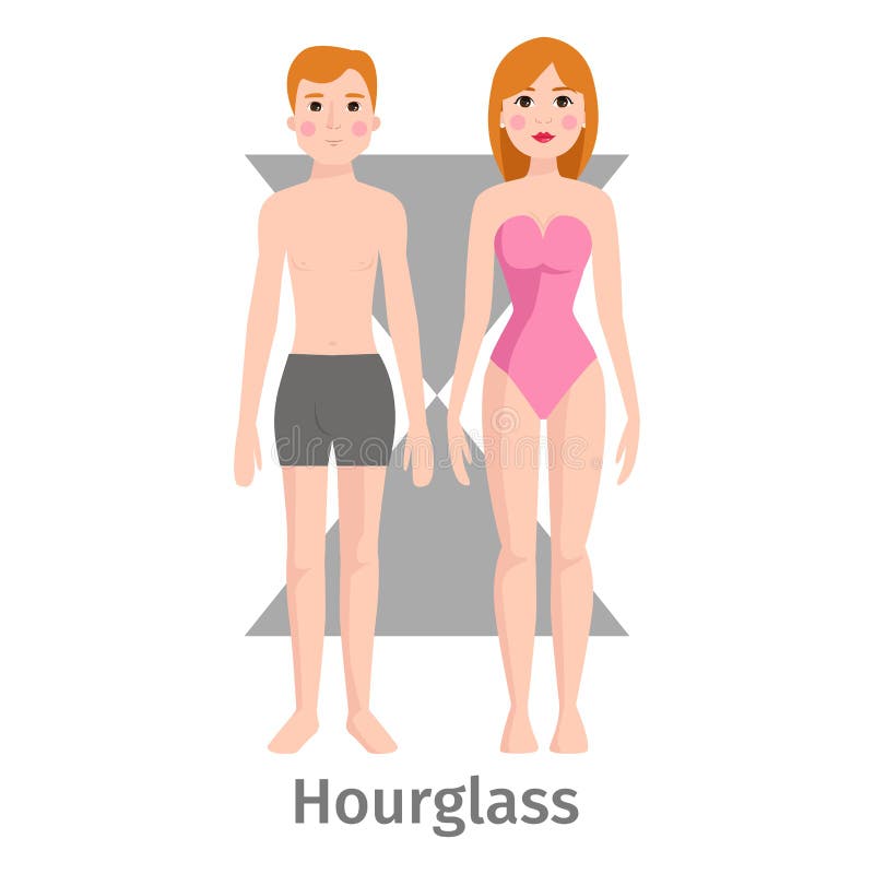 Hourglass Body Shape. Male Character in Underwear Stock Vector