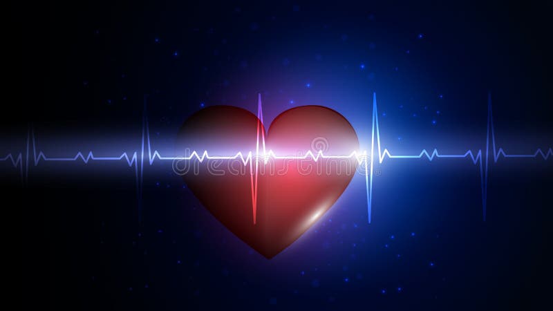 Illustration of a Human Heart on the Background of a Glowing Heart Rate  Graphic. Medicine, Health, Heart Rate, Healthy Stock Illustration -  Illustration of analysis, color: 200137326