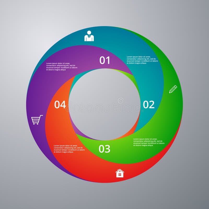 Vector illustration infographics circle with sectors stock illustration