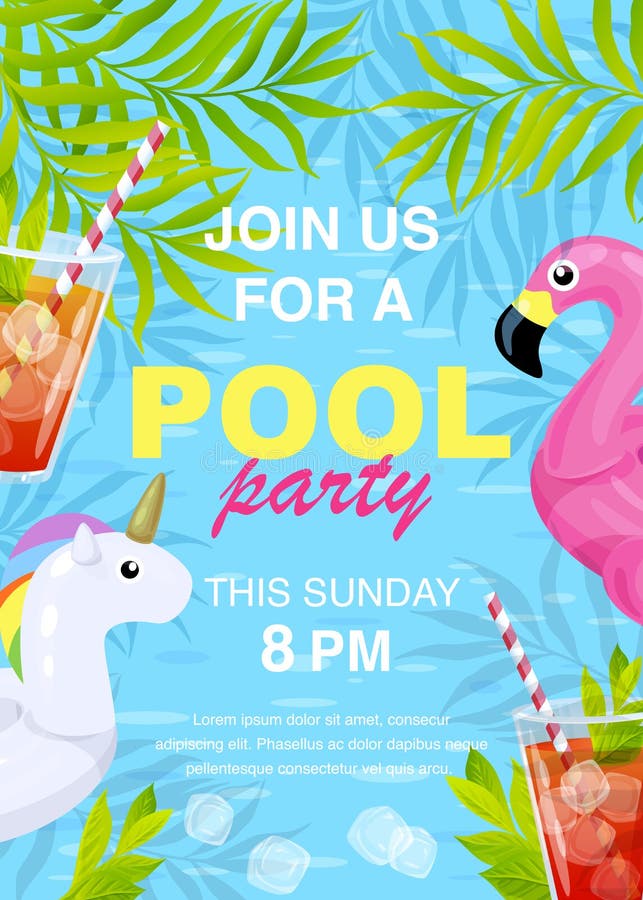 Vector pool party invitation design royalty free illustration Vector pool party invitation design royalty free illustration
