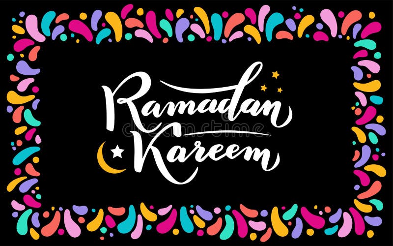 Vector Illustration Islamic Ramadan Kareem Greeting Gold Lettering