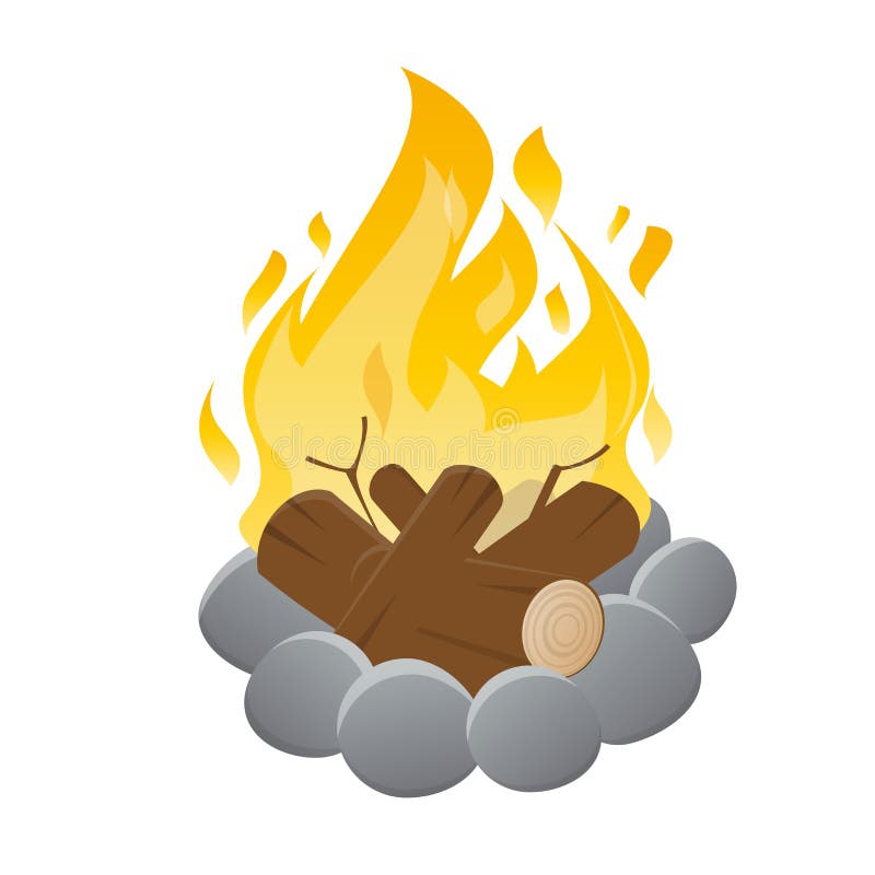 Vector Illustration Of An Isolated Campfire Stock Vector - Illustration