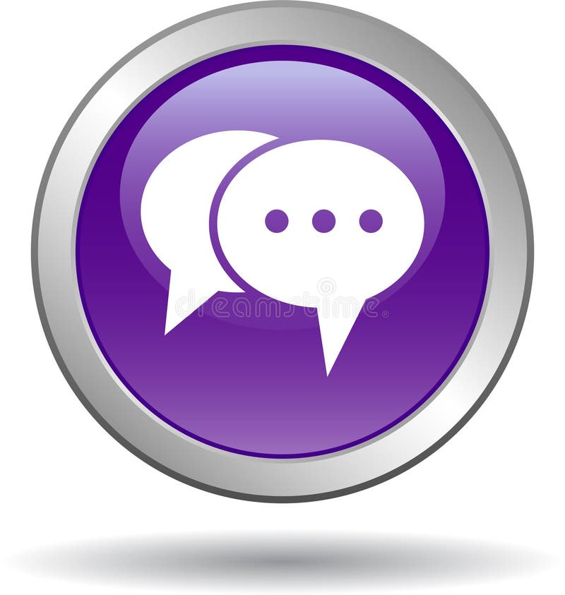 Live Chat Icon Web Button Violet Stock Vector Illustration Of Balloon Chating