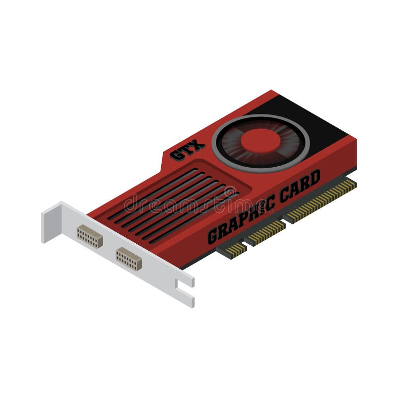 Vector illustration isometric computer graphic card royalty free illustration