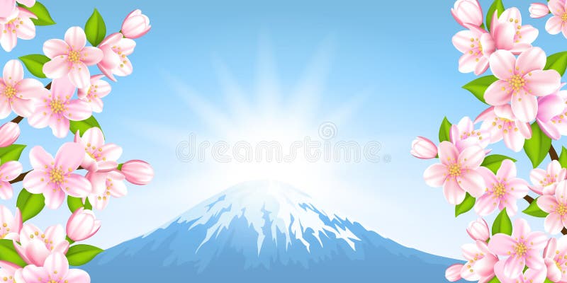 The Japanese Landscape Silhouette Vector Stock Vector - Illustration of