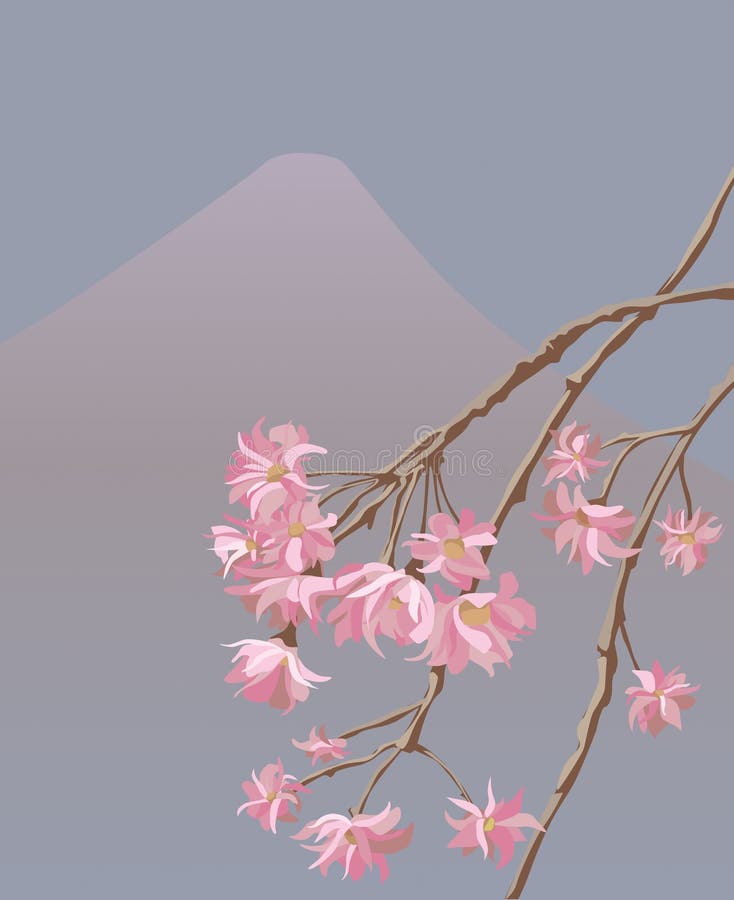 Vector Illustration Of Japanese Sakura Royalty Free Stock Photography