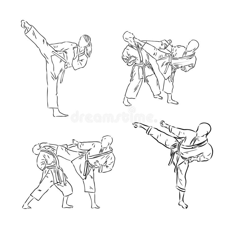 The Vector Illustration of the Karate Fighter Stock Illustration ...