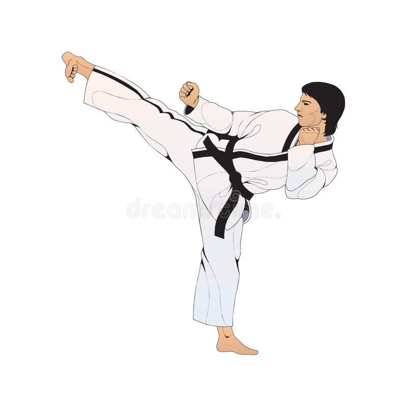 Vector Illustration of Karate Isolated on a White Background in EPS10 ...