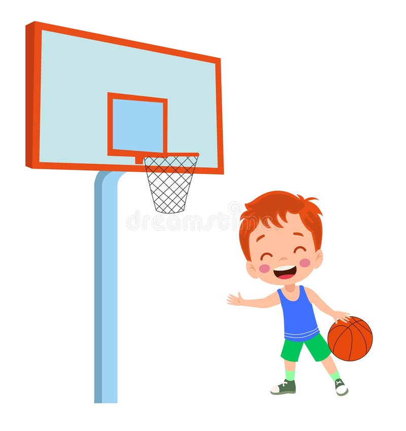 Vector Illustration of Kid Playing Basketball Stock Vector ...