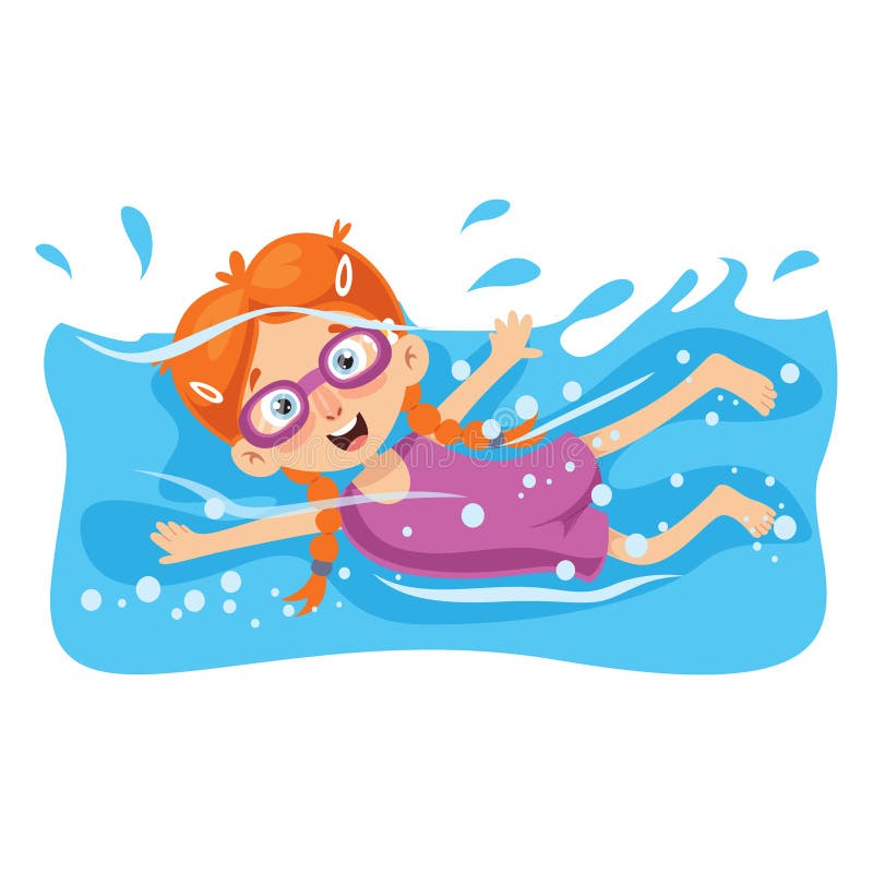 Vector Illustration of Kid Swimming Stock Vector - Illustration of ...