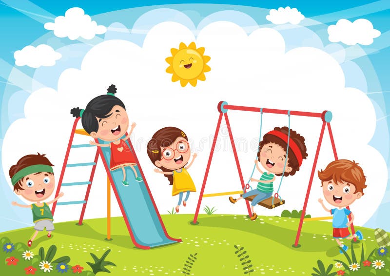 Vector Illustration of Kids Playing Stock Vector - Illustration of ...