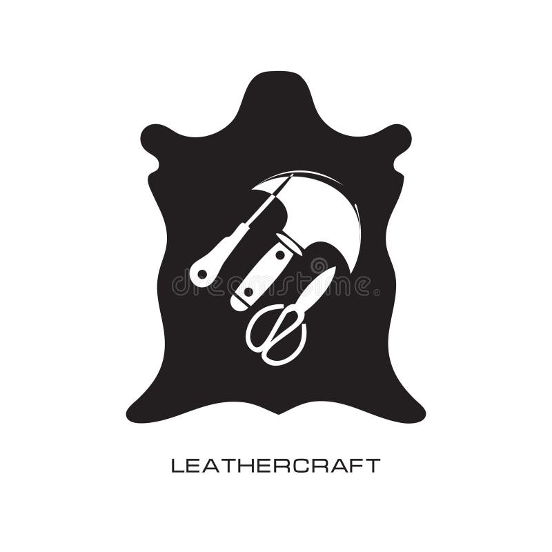 Silhouettes of leather craft tools Royalty Free Vector Image
