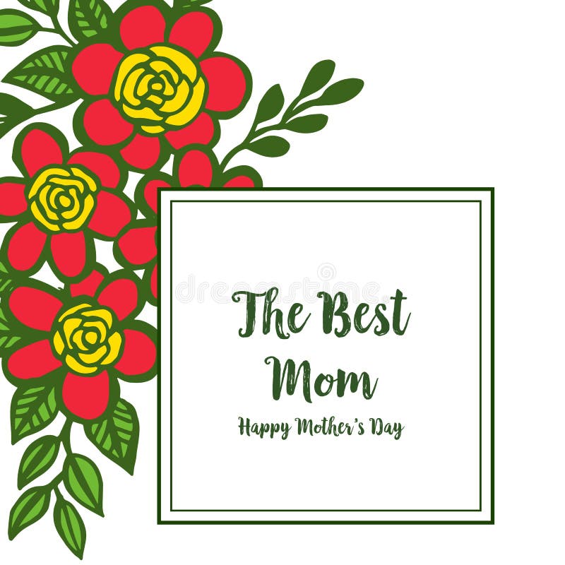Download Vector Illustration Lettering Best Mom For Leaf Flower ...