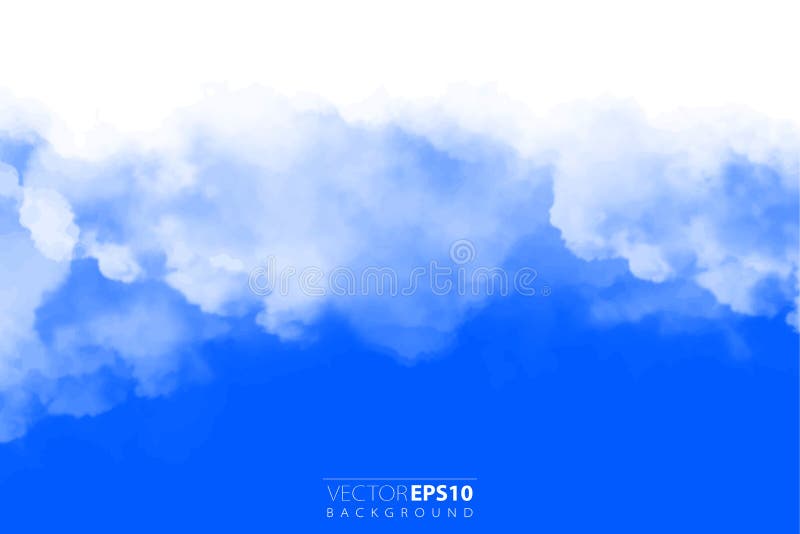Vector Illustration of Light Clouds in Blue Sky. Abstract Backdrop with