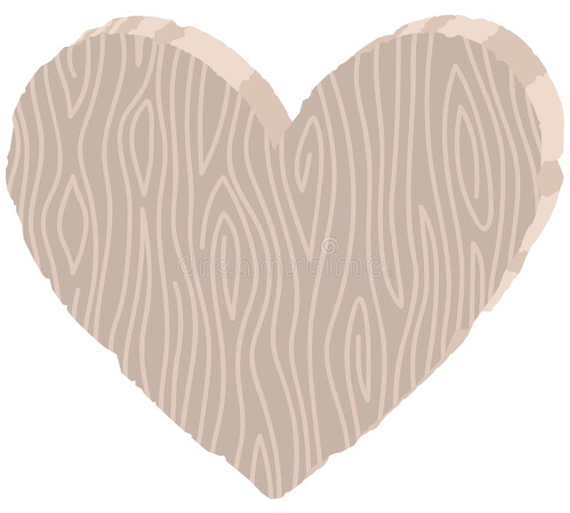 Vector illustration of light gray wooden heart, perfect for wedding invitations