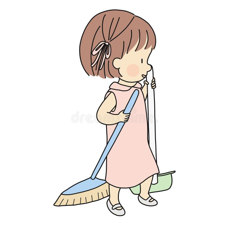 Broom Kid Stock Illustrations 1 804 Broom Kid Stock