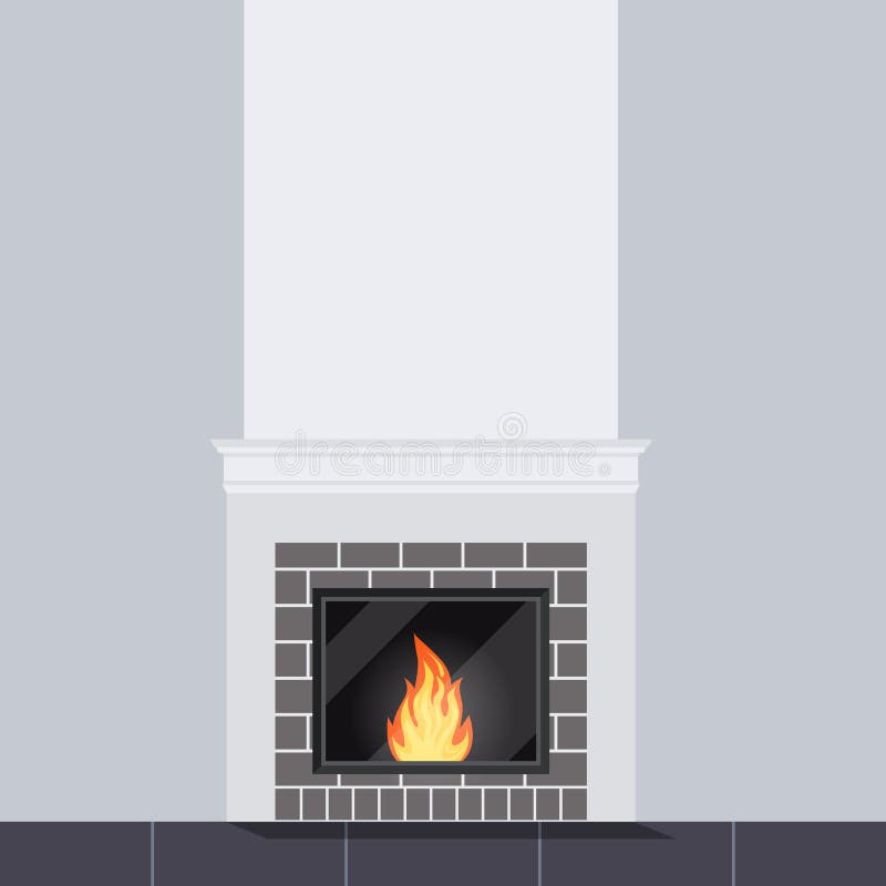 Vector illustration of living room scene with white stone fireplace close up vector illustration Vector illustration of living room scene with white stone fireplace close up vector illustration