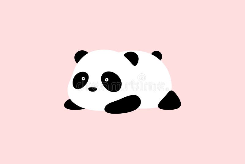 Vector Illustration / Logo Design - Cute Baby Funny Fat Cartoon Giant Panda  Bear Lies on Its Stomach on the Ground Stock Vector - Illustration of  china, background: 153883520