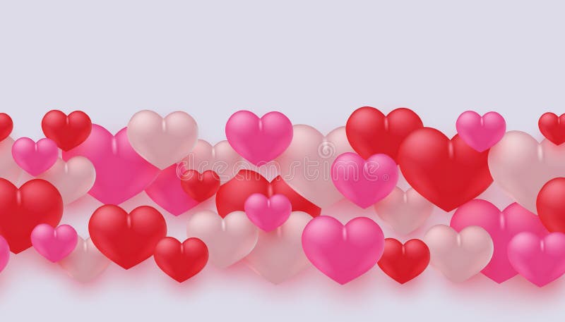 Vector illustration of love and friendship banner with colorful heart shapes.