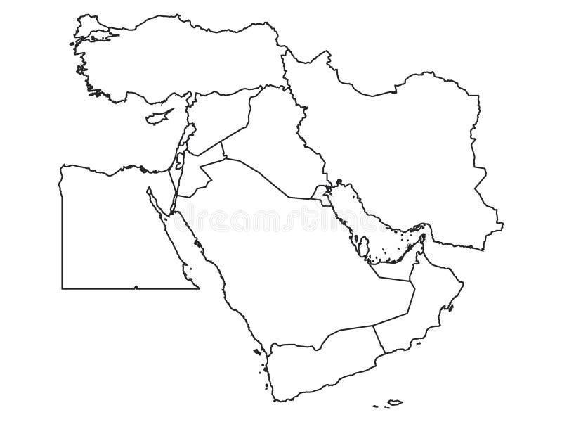 Middle east of map Middle East