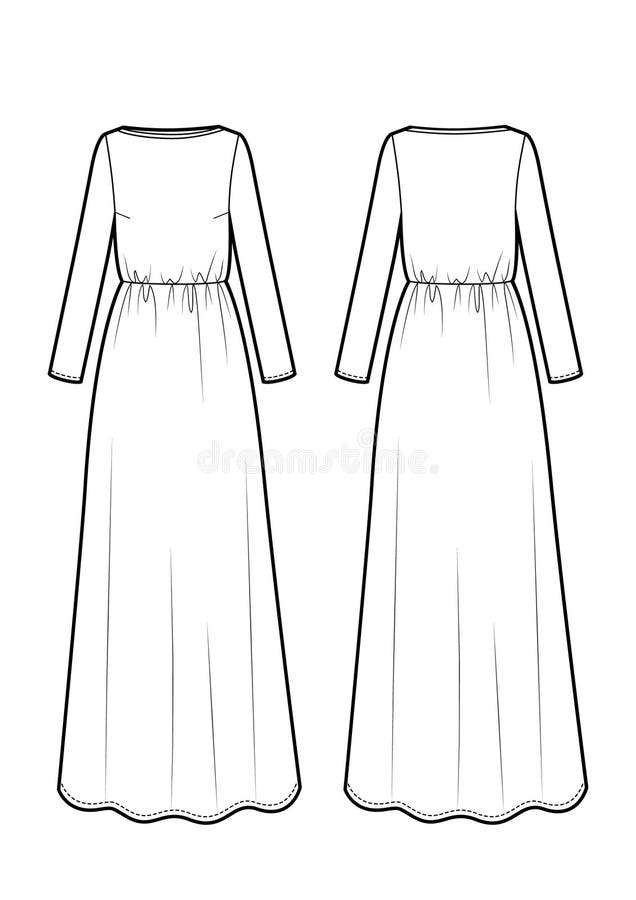 Maxi Skirt Sketch Vector Illustration Stock Illustration - Illustration ...