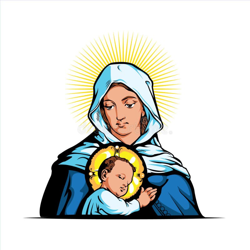 Vector Illustration Of Mother Mary With Jesus Christ Stock Vector Hot Sex Picture