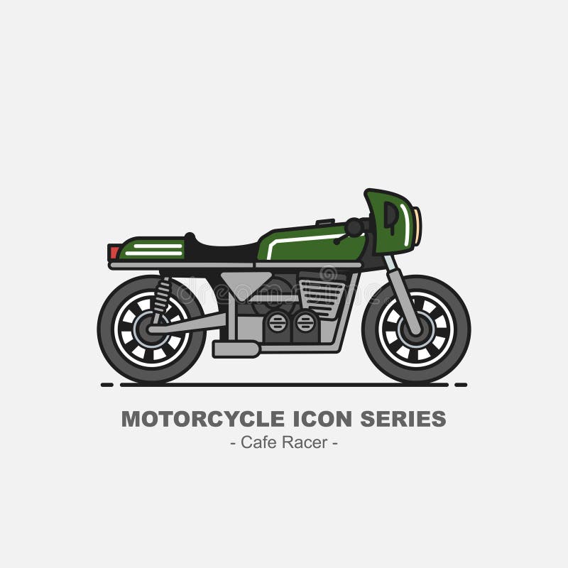 Vector motorcycle icon series cafe racer royalty free illustration