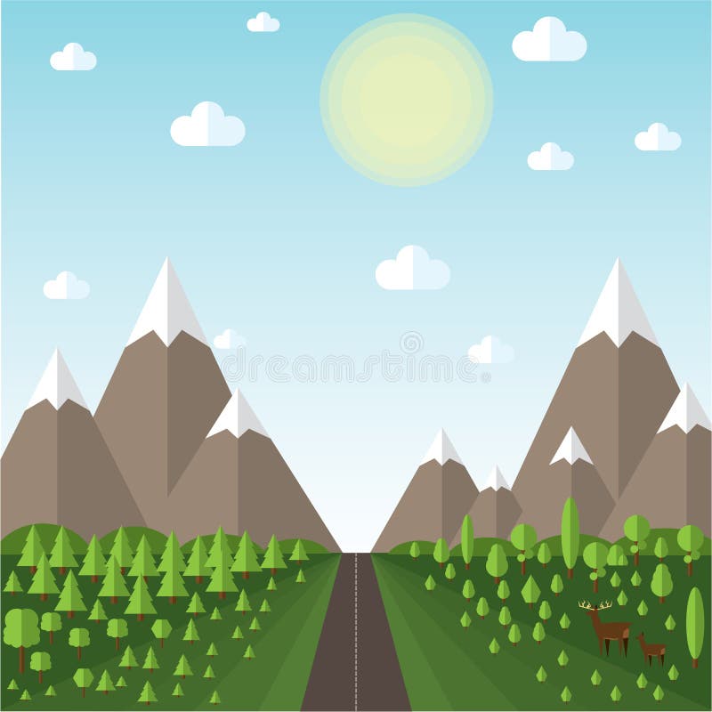 Road Hills Sunny Day Stock Illustrations – 248 Road Hills Sunny Day ...
