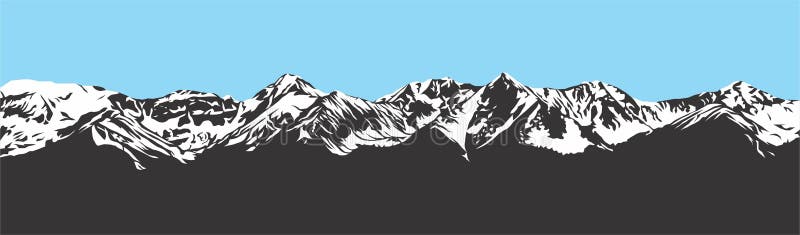 Olympic Mountain Range Drawing