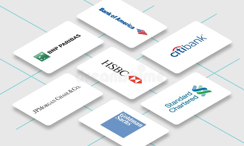 Vector Illustration Of Multiple Banking Business Card For Editorial Use Include Goldman Sachs And Standard Chartered Editorial Photography Illustration Of Logo Logotype