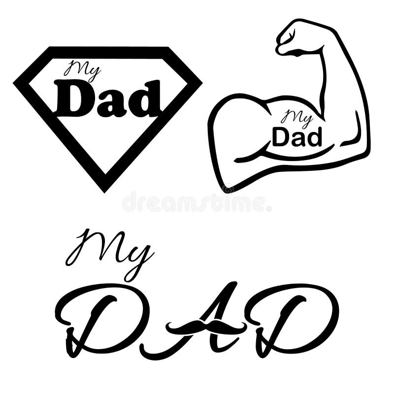 Vector illustration of My Dad design clipart. Design for Father&#x27;s day gift.