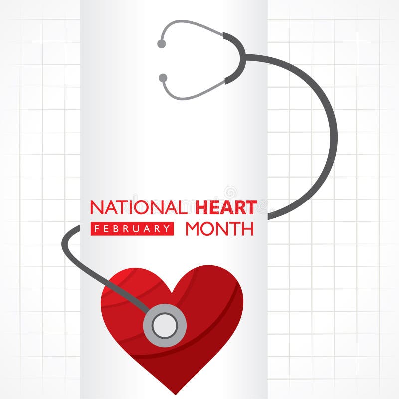 National Heart Month Observed in February Stock Vector - Illustration ...