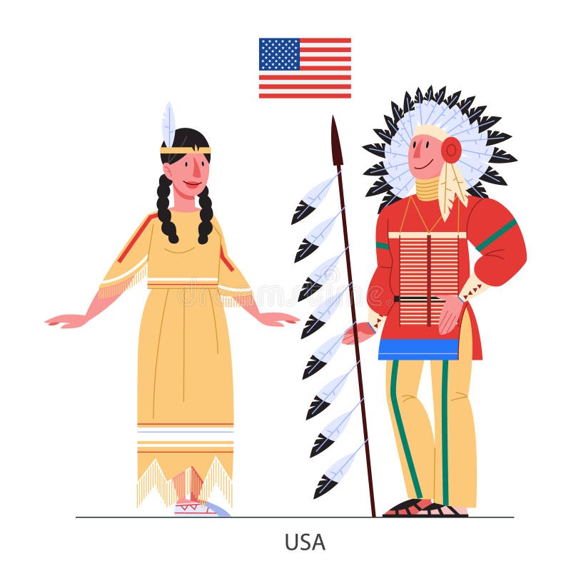Traditional Native American Indian costumes.