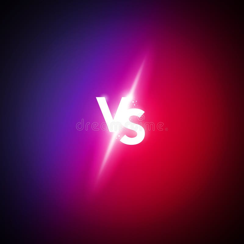 Icon neon versus logo vs letters for sports and fight competition. Battle  and match, game concept competitive. Vector illustration, Stock vector