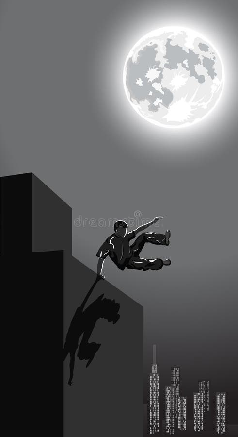 Vector illustration of night urban parkour royalty free illustration Vector illustration of night urban parkour royalty free illustration