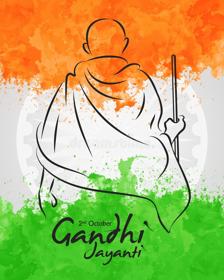 Hand drawn mahatma gandhi jayanti indian freedom Vector Image-saigonsouth.com.vn