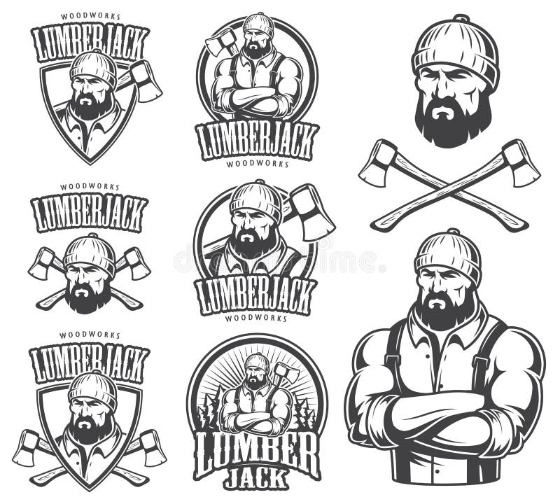Free Vector Illustration Of Lumberjack Emblems Royalty Free Stock Photo - 62801205