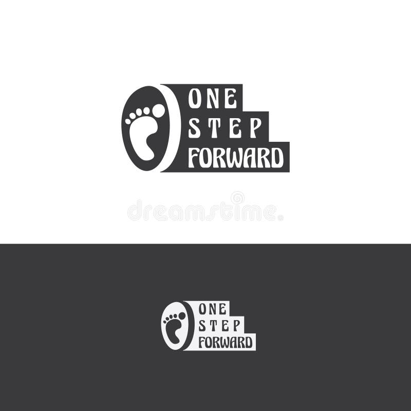 Vector Illustration One Step Forward Logo Design Stock Vector