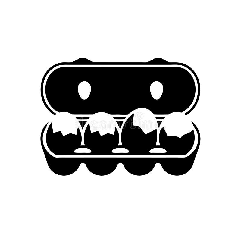 Vector Illustration Open Egg Carton with Broken Eggs for Food Packaging Design vector illustration