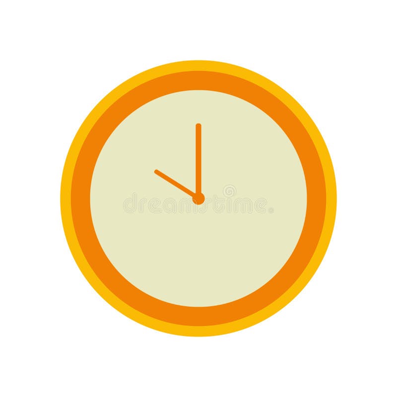 Vector Illustration of Orange Clock Icon Stock Illustration