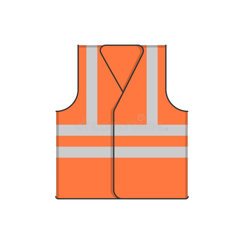 Vector Illustration of an Orange Vest on a White Background Stock