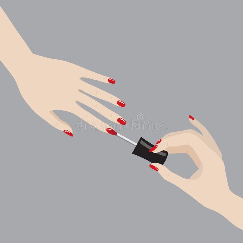 Vector Illustration of Painting Nails Stock Illustration Illustration